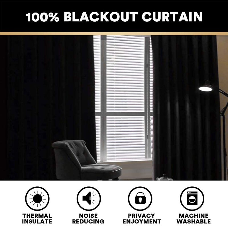 PrinceDeco Light Grey Blackout Curtains 54 Inches Long, Short Blackout Curtains 2 Panels Sets for Bedroom Thermal Insulated with White Liner Room Darkening Curtains Noise Reducing,52" W x 54" L - Image 2